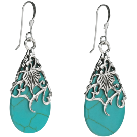 Floral Vine Ornate Teardrop Natural 
