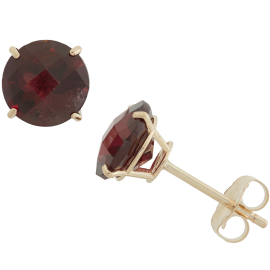 Round Birthstone Stud Earrings 